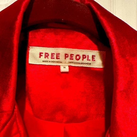 Free People Velvet Ashby Blazer Cherry Juice Red Medium - Picture 2 of 4